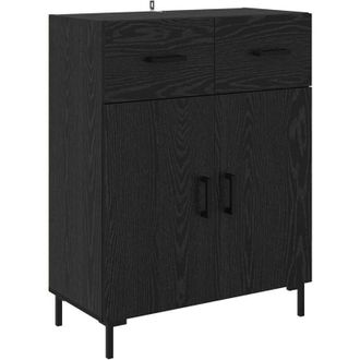 vidaXL Sideboard Black Oak 69.5 x 34 x 90 cm Engineered Wood vidaXL