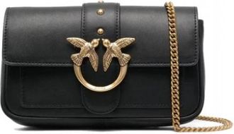 Pinko Love One Pocket C - Dames - Schoudertassen - Zwart - ONE Size - Katoen - Tassen
