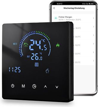 OEM Termostato Para Suelo Radiante, Termostato De Ambiente Wifi. Para Calentar Agua Y Calefacci&oacute;n. Compatible Con Tuya, Alexa Y Google Home. 230 V, 3 A, C