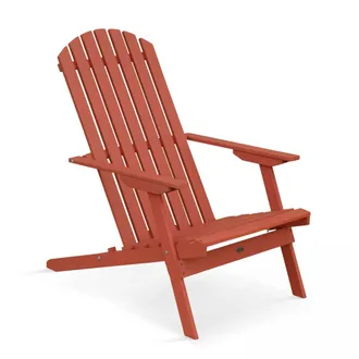 Oviala Sill&oacute;n reclinable plegable de madera de eucalipto terracota
