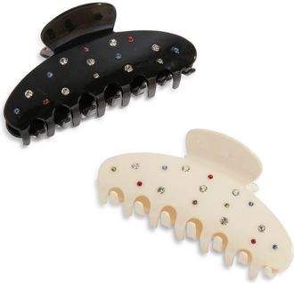 Chelsea28 Confetti Assorted 2-Pack Claw Clips in Black- White at Nordstrom
