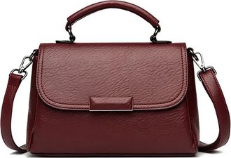 Generic Ladies Handbags Fashion Female Messenger Tote Bags Women Genuine Shoulder Crossbody Sa(Dark Red)