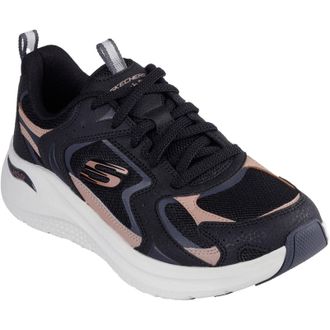Skechers Arch Fit 2.0 Vintage Luxe Leer Dames Zwart/Roze Goud Sneakers
