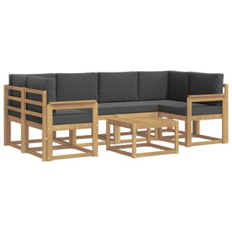 vidaXL Conjunto De Sof&aacute;s De Exterior 7 Pcs Blanco Y Antracita Vidaxl