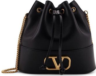 Valentino Garavani Leather Bucket Bag With Vlogo Signature