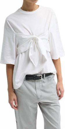 Tibi Tshirt Program Tie Front Tee In White