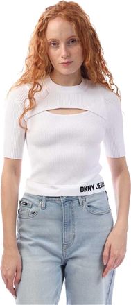 DKNY Dames/Dames Uitgesneden T-Shirt (Wit)