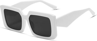 Generic Large Frame Women Outdoor Sunglasses Vacation Commuter Men Decorative Sun Glasses(White)