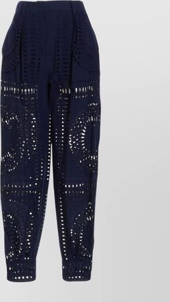 Alberta Ferretti embroidered high waist wide leg trousers