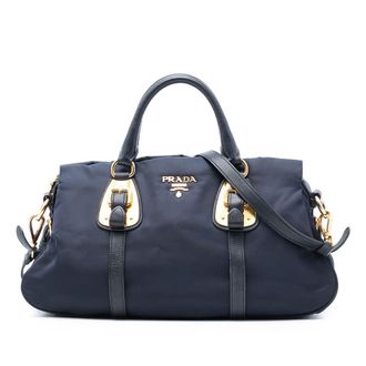 Prada Pre-owned Prada Soft Calf Trimmed Tessuto Satchel 9FETE337PTLTK1MX
