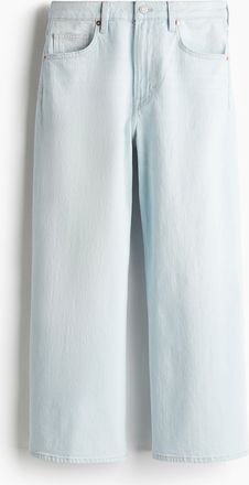 H&M Wide High Cropped Jeans - Blue