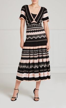 Temperley London Meryl V-Neck Knit Dress in Pink/black at Nordstrom, Size Small