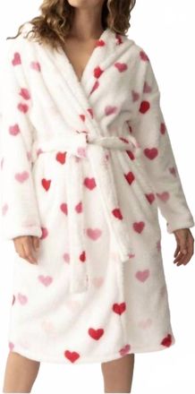 PJ Salvage Day Dream Heart Robe In Ivory W Hearts