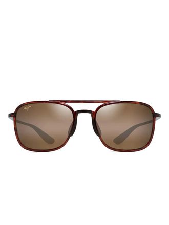 Maui Jim Keokea zonnebril met vierkant montuur van schildpadschild-effect - Bruin