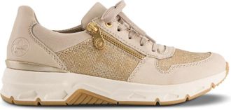 Rieker Schoenen, Dames, Beige, 41 EU, Leer, Casual Sneaker met Antistress Technologie