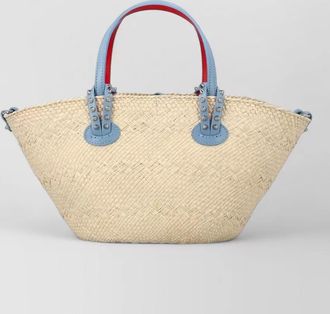 Christian Louboutin mini cabata tote bag raffia straps