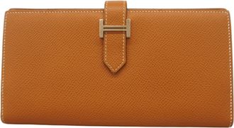 Herm&egrave;s Gold Epsom Leather Long Wallet (Bi-Fold) (Pre-Owned)