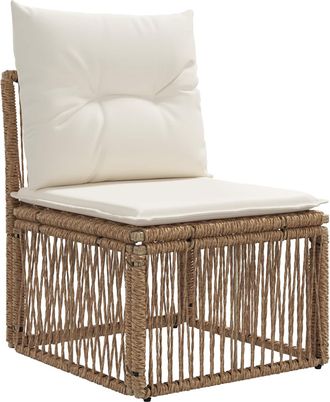 vidaXL Unidad De Sof&aacute; Sin Brazos Beige Rat&aacute;n Sint&eacute;tico Vidaxl