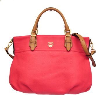 MCM Pink Leather Shoulder Bag (Pre-Owned)