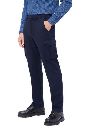 Bugatchi Wool Blend Cargo Pants in Navy at Nordstrom, Size 32