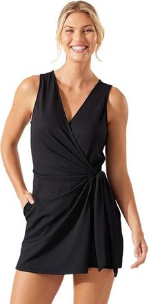 Tommy Bahama Island Cays Wrap Romper Womens Swimwear Black : XS (US 4), Nylon/Spandex