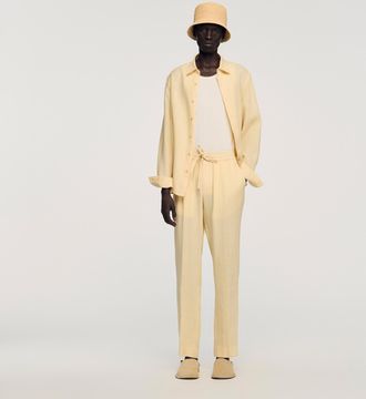 Sandro Elasticated linen trousers
