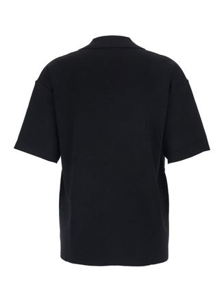 P.A.R.O.S.H. Viscose-Blend V-Neck Polo Shirt - Black