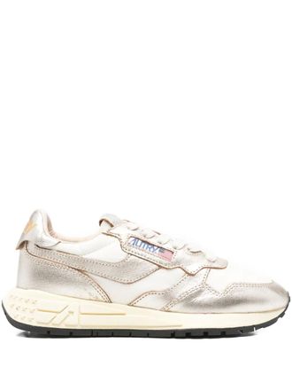 Autry low leather sneakers - women - Leather/Fabric/Fabric/Rubber - 35 - Gold