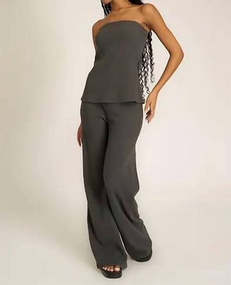 Bloomingdale's Tempted Pointelle Pants In Charcoal Grey