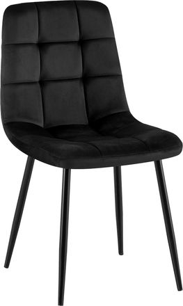Clp Clp - Silla De Comedor Antibes Tapizada En Terciopelo Negro