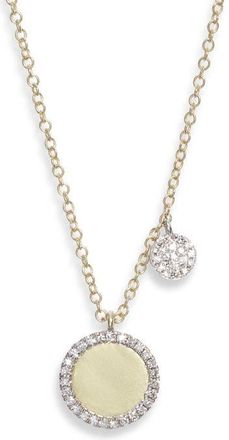 Meira T Disc Diamond Necklace in Yellow Gold at Nordstrom, Size 18