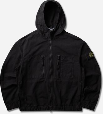 Stone Island Men s Organic Cotton Ripstop Hooded Overshirt Black
