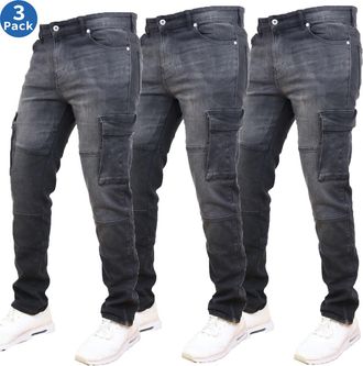 Blue Ice Mens Stretch Cargo Pocket Jeans-3 Pack