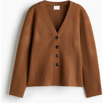 H&M Knitted Cardigan in Brown at Nordstrom, Size Xx-Small