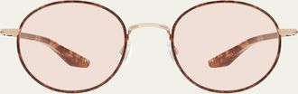 Barton Perreira Mens Caster Zyl and Titanium Round Sunglasses