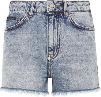Philipp Plein Denim Hot Pants Love - Dames - Denim shorts - Blauw - W30 - Denim - Korte Broeken