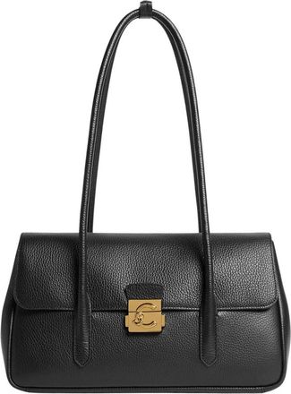 Coccinelle C-Me Lock Grote Schoudertas - Dames - Tassen - Zwart - Maat: ONE Size Leer