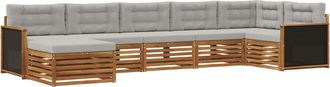 vidaXL Conjunto De Sof&aacute;s De Exterior 7 Uds. Natural Y Gris Claro Vidaxl
