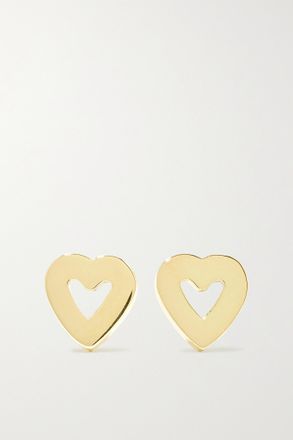 Jennifer Meyer Mini Open Heart 18-karat Gold Diamond Earrings - Oro