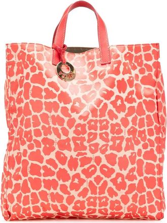 Fendi Borsa shopper in tela con stampa leopardata 2010-2025 - Rosso