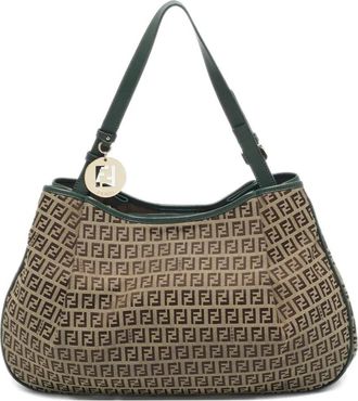 Fendi 2011 Zucchino canvas schoudertas - Beige