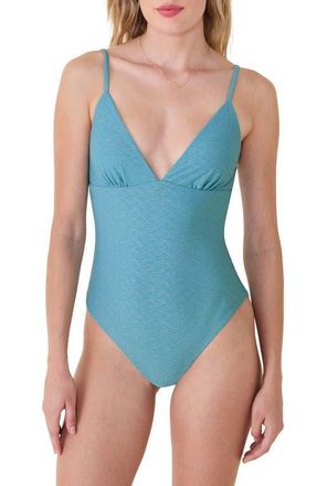 Andie Swim The Lanikai Shimmer One-Piece Swimsuit in Serene at Nordstrom, Size X-Large