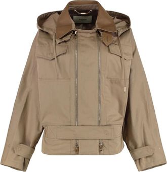 Fendi Cotton Blouson - Dames - Zomerjassen - Beige - S - Katoen - Jassen