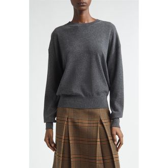 Saint Laurent Cashmere Crewneck Sweater in Gris/Chine/Moyen at Nordstrom, Size Medium