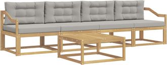 vidaXL Conjunto De Sof&aacute;s De Exterior 4 Uds. Blanco Y Gris Claro Vidaxl