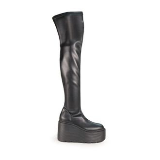 Vic Mati&eacute; Bota Cuissard F20 Zeppa Rayada - Shoes - Mujer - Negro - 36 EU