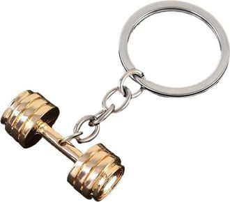 Generic Dumbbell Keychain for Men and Women Couple Gym Keyring Fitness Enthusiast Jewelry Pendant Unique Workout Gift Idea (gold)