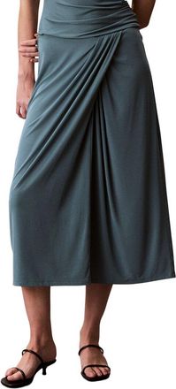 Calvin Klein Crepe Rib Wrap Skirt