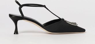 Manolo Blahnik D&eacute;collet&eacute; Takal in twill con fibbia gioiello