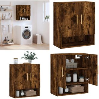 vidaXL Armadietto a Muro Rovere Fumo 60x31x70 cm in Legno Multistrato - Armadio a muro - Armadio in legno